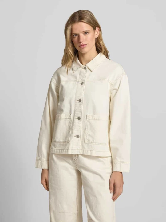 Zdjęcie produktu kurtka jeansowa z wpuszczanymi kieszeniami model 'RACHEL' JJXX Złamany biały