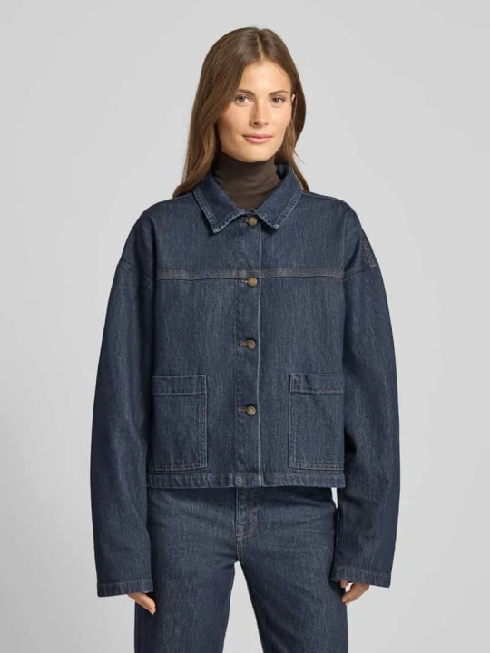 Zdjęcie produktu Kurtka jeansowa z wpuszczanymi kieszeniami My Essential Wardrobe Ciemnoniebieski