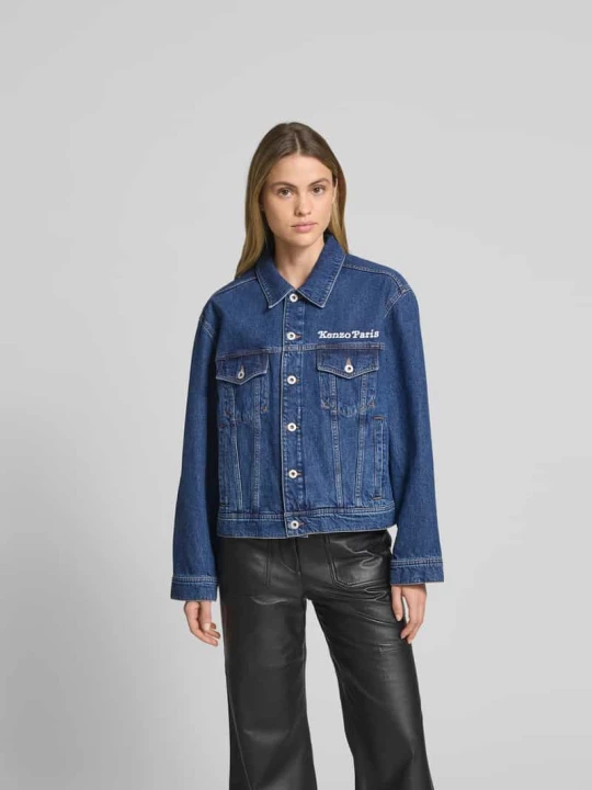 Zdjęcie produktu Kurtka jeansowa z wyhaftowanym logo Kenzo Jeansowy niebieski