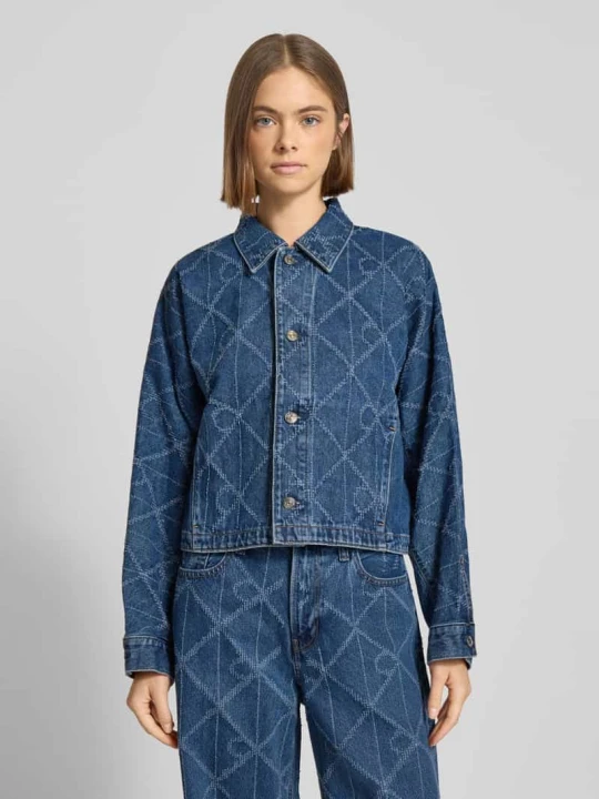 Zdjęcie produktu Kurtka jeansowa z wykładanym kołnierzem i listwą guzikową Calvin Klein Jeans Niebieski