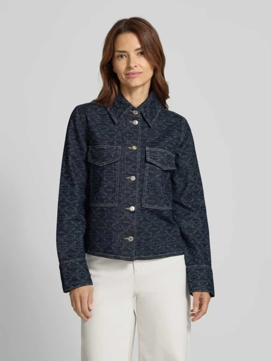 Zdjęcie produktu Kurtka jeansowa z wykładanym kołnierzem model ‘Gadison’ Hugo Ciemnoniebieski