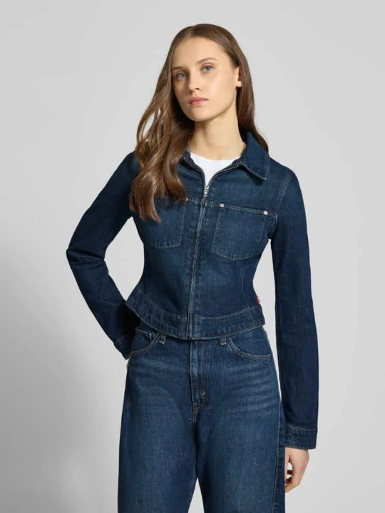 Zdjęcie produktu Kurtka jeansowa z zamkiem błyskawicznym i detalem z logo Levi's Ciemnoniebieski