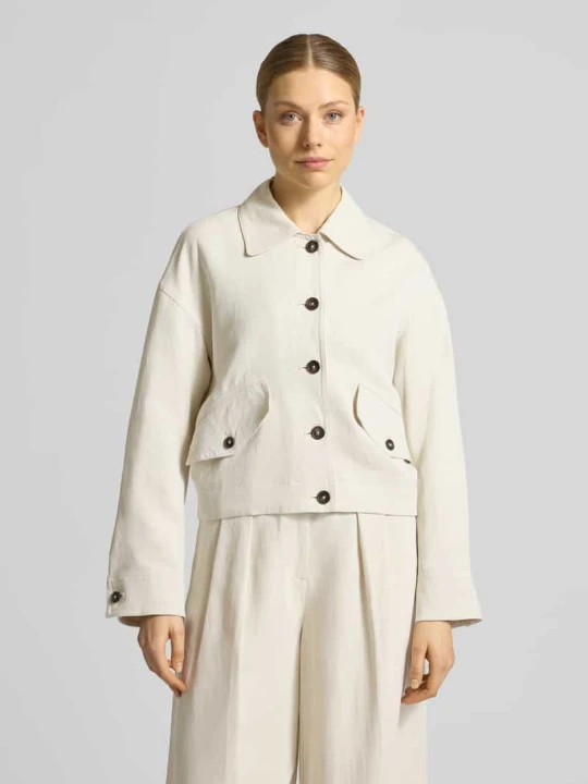 Zdjęcie produktu Kurtka koszulowa o kroju loose fit z mieszanki wiskozy i lnu Marc O'Polo Złamany biały