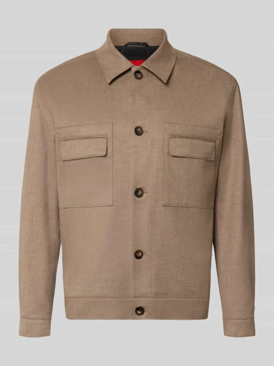 Zdjęcie produktu Kurtka koszulowa o kroju modern fit z dodatkiem wełny model 'Juliano' Hugo Jasnoczerwony