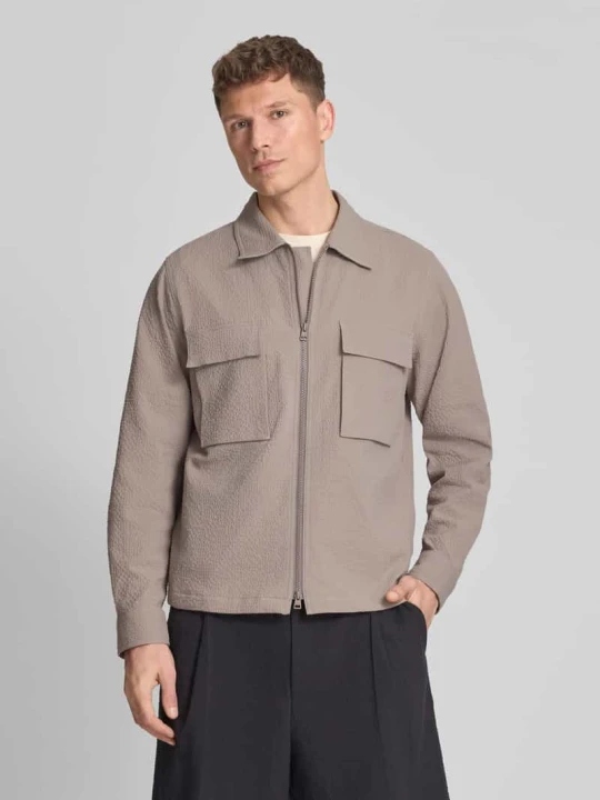 Zdjęcie produktu Kurtka overjacket z mieszanki bawełny Mondall w kroju regular fit „ESELIO” Hugo Jasnobrązowy