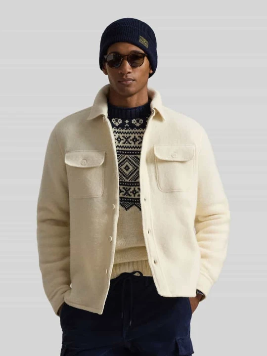 Zdjęcie produktu Kurtka koszulowa o kroju oversized z Mieszanka wełny Polo Ralph Lauren Złamany biały