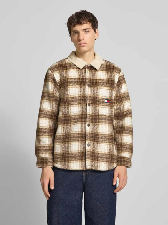 Zdjęcie produktu Kurtka koszulowa o kroju oversized ze wzorem na całej powierzchni Tommy Jeans Beżowy