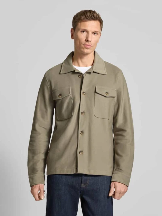 Zdjęcie produktu Kurtka koszulowa o kroju regular fit z czystej bawełny ekologicznej model ‘OLIVER’ Selected Oliwkowy