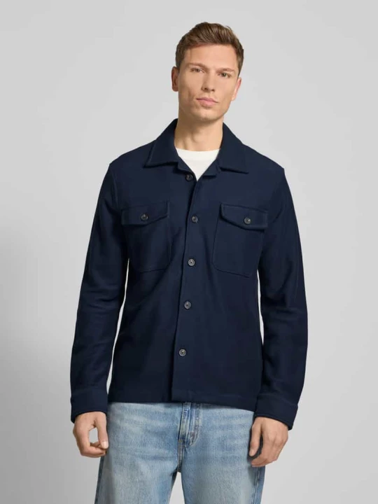Zdjęcie produktu Kurtka koszulowa o kroju regular fit z czystej bawełny ekologicznej model ‘OLIVER’ Selected Homme Granatowy