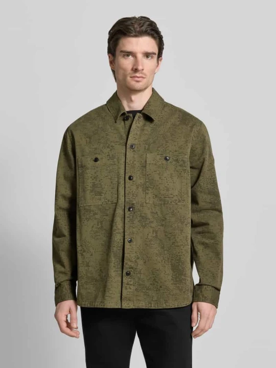 Zdjęcie produktu Kurtka koszulowa o kroju regular fit z czystej bawełny model ‘LOCKY_2’ Boss Khaki