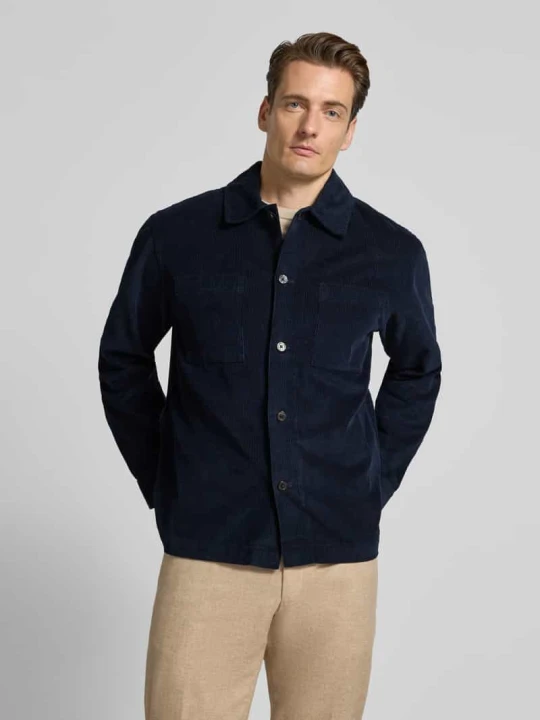 Zdjęcie produktu Kurtka koszulowa o kroju regular fit z czystej bawełny model ‘REGTATE’ Selected Homme Ciemnoniebieski