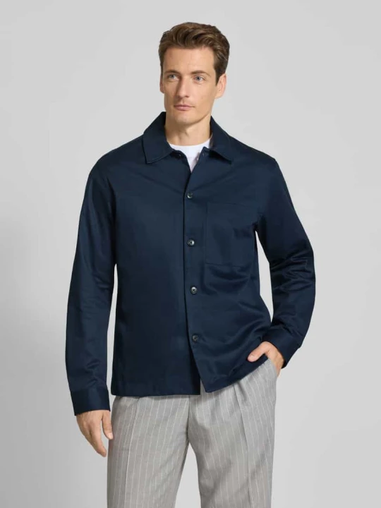 Zdjęcie produktu Kurtka koszulowa o kroju regular fit z czystej bawełny model ‘TATE’ Selected Homme Ciemnoniebieski