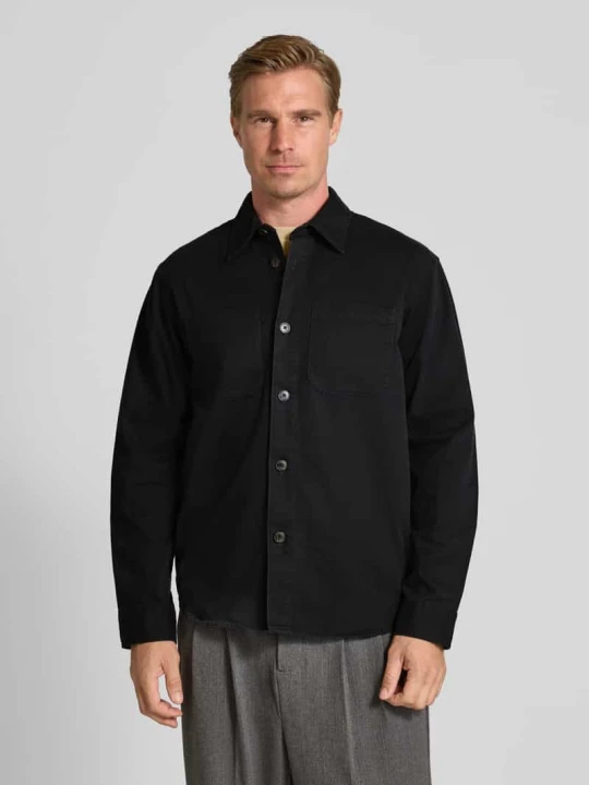 Zdjęcie produktu Kurtka koszulowa o kroju regular fit z czystej bawełny model ‘TRAVIS’ Selected Homme Czarny