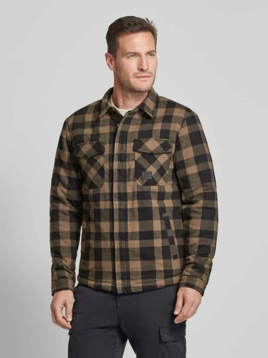 Zdjęcie produktu Kurtka koszulowa o kroju regular fit z detalem z logo model ‘CRAFT’ Vintage Industries Beżowy