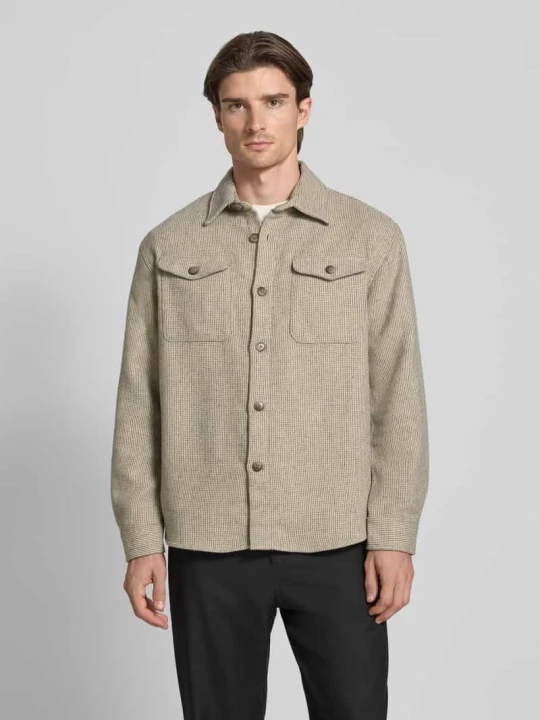 Zdjęcie produktu Kurtka koszulowa o kroju regular fit z dodatkiem wełny model ‘LOSEPABLO’ Selected Homme Piaskowy