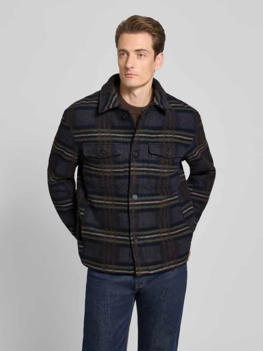 Zdjęcie produktu Kurtka koszulowa o kroju regular fit z dodatkiem wełny Model 'MITCH' Selected Homme Granatowy