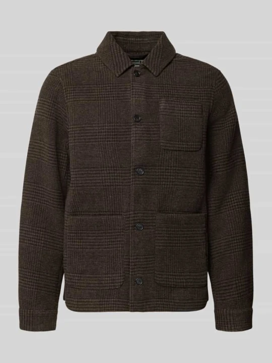 Zdjęcie produktu kurtka koszulowa o kroju regular fit z dodatkiem wełny model 'PABLO' Casual Friday Czekoladowy