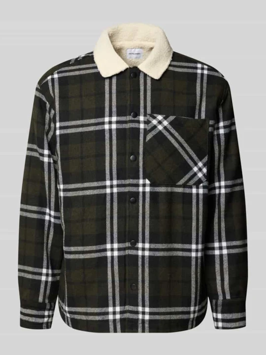 Zdjęcie produktu Kurtka koszulowa o kroju regular fit z futerkiem model 'ZAC' Jack&Jones Oliwkowy