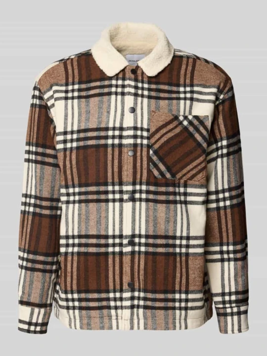 Zdjęcie produktu Kurtka koszulowa o kroju regular fit z futerkiem model 'ZAC' Jack&Jones Średniobrązowy