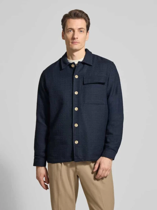 Zdjęcie produktu Krój regular fit kurtka koszulowa z brustaszą model 'Matt' Casual Friday Granatowy