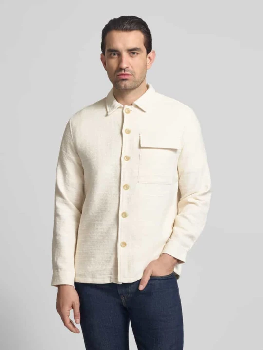 Zdjęcie produktu Krój regular fit kurtka koszulowa z brustaszą model 'Matt' Casual Friday Écru