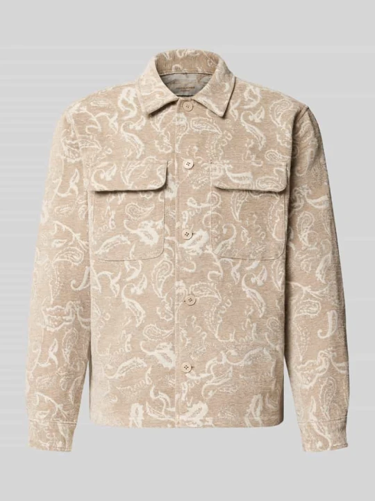 Zdjęcie produktu kurtka koszulowa o kroju regular fit z kieszeniami na piersi model 'CHAMBERI' Jack&Jones Beżowy