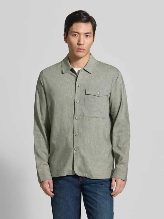 Zdjęcie produktu kurtka koszulowa o kroju regular fit z kołnierzykiem typu kent model 'BRO' Casual Friday Ciemnozielony