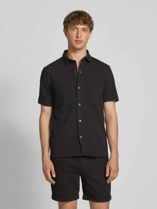 Zdjęcie produktu Kurtka koszulowa o kroju regular fit z lekko fakturowanym wzorem model ‘NEWKODYL’ Only & Sons Czarny