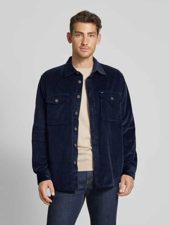Zdjęcie produktu Kurtka koszulowa o kroju regular fit z listwą guzikową model ‘CORDUROY’ Tommy Hilfiger Granatowy