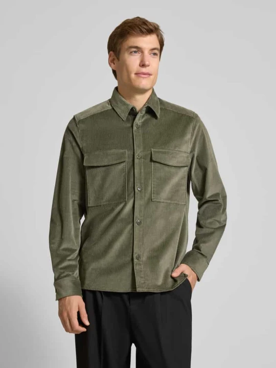 Zdjęcie produktu Kurtka koszulowa o kroju regular fit ze sztruksu model ‘CORDUROY OVERSHIRT’ Drykorn Khaki