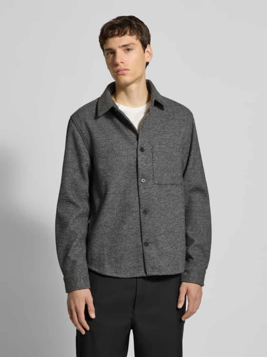 Zdjęcie produktu Kurtka koszulowa o kroju regular fit ze wzorem w paski model ‘MICAH’ Only & Sons Średnioszary melanż
