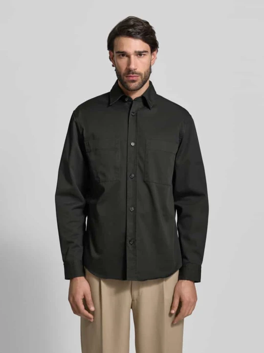 Zdjęcie produktu Krój relaxed fit koszula-kurtka z czystej Bawełna Model 'H-OWEN-K-2PP-261' Boss Khaki