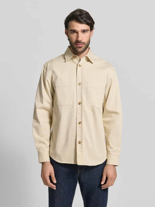 Zdjęcie produktu Krój relaxed fit koszula-kurtka z czystej Bawełna Model 'H-OWEN-K-2PP-261' Boss Złamany biały