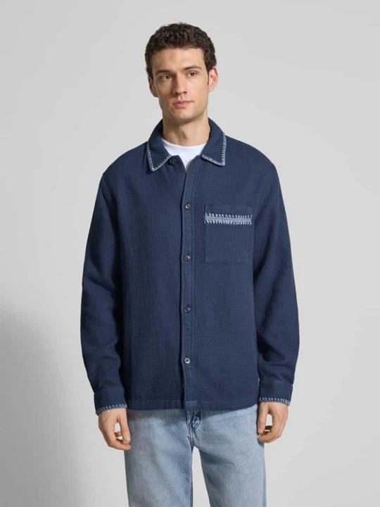Zdjęcie produktu Kurtka koszulowa o kroju relaxed fit z fakturowanym wzorem Scotch & Soda Granatowy