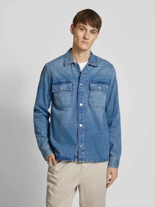 Zdjęcie produktu Kurtka koszulowa o kroju relaxed fit z kieszeniami z patką na piersi Pepe Jeans Jeansowy niebieski
