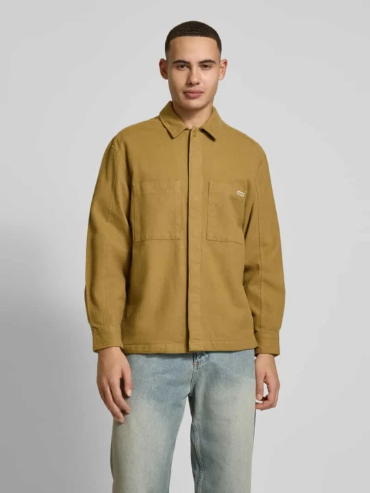 Zdjęcie produktu Kurtka koszulowa o kroju slim fit z detalem z logo Calvin Klein Jeans Oliwkowy