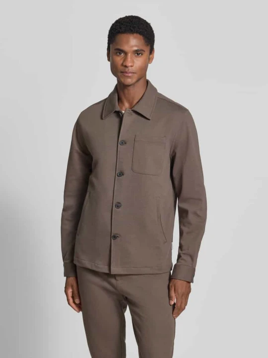 Zdjęcie produktu Kurtka koszulowa o kroju slim fit z dodatkiem wiskozy lindbergh Czekoladowy