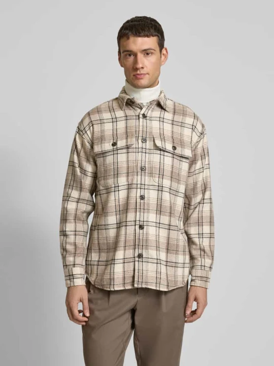 Zdjęcie produktu Kurtka koszulowa o kroju slim fit z kołnierzykiem typu kent Jack&Jones Złamany biały