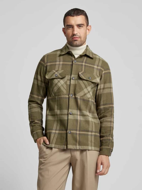 Zdjęcie produktu Kurtka koszulowa o kroju slim fit z kołnierzykiem typu kent model ‘RAYMOND’ Jack&Jones Trzcinowy