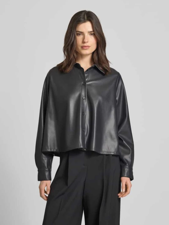 Zdjęcie produktu Kurtka koszulowa w skórzanym wyglądzie o kroju relaxed fit model 'Zeather' Someday Antracytowy