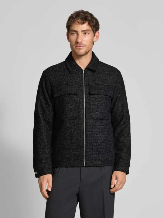 Zdjęcie produktu Kurtka koszulowa z kieszeniami na piersi model ‘RUSSEL’ Jack&Jones Antracytowy melanż