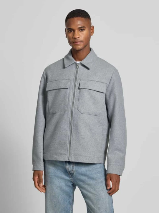 Zdjęcie produktu Kurtka koszulowa z kieszeniami na piersi model ‘RUSSEL’ Jack&Jones Jasnoszary melanż