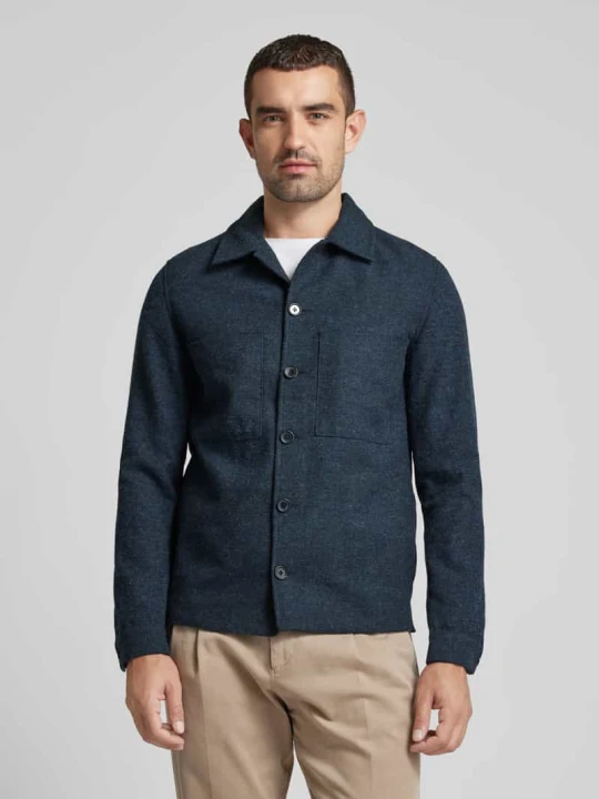Zdjęcie produktu Kurtka koszulowa z listwą guzikową model ‘WINTER’ Jack&Jones Ciemnoniebieski