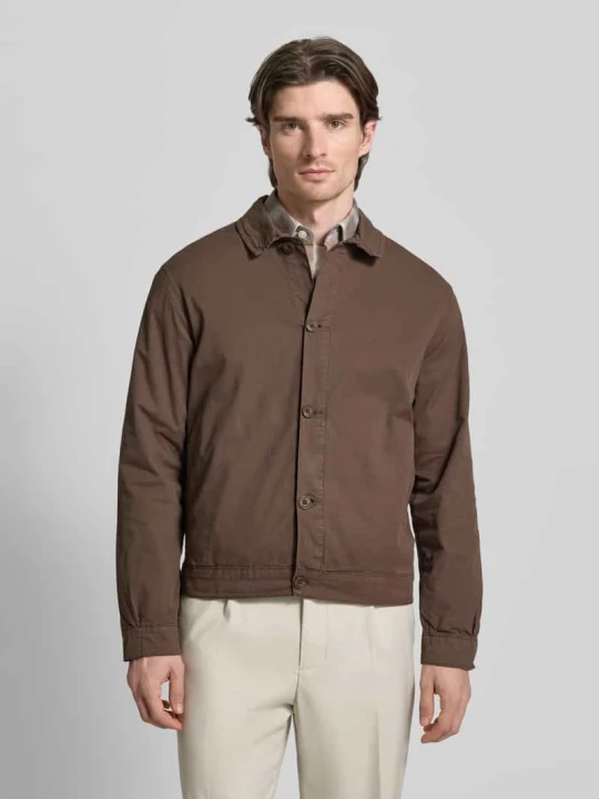 Zdjęcie produktu Kurtka koszulowa z mieszanki bawełny z listwą guzikową Model „BUCHAN” Casual Friday Czekoladowy