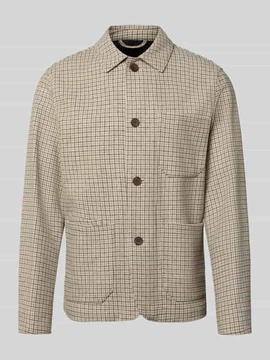 Zdjęcie produktu Kurtka koszulowa z naszywanymi kieszeniami model 'LANDON' Selected Jasnobrązowy