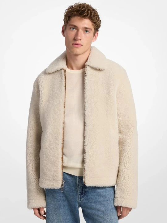 Zdjęcie produktu Kurtka koszulowa z syntetycznej wełny strzyżonej Michael Kors BRĄZOWY (Brązowy)