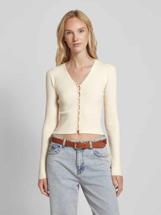 Zdjęcie produktu Kurtka krótka z dzianiny z listwą guzikową Vero Moda Beżowy
