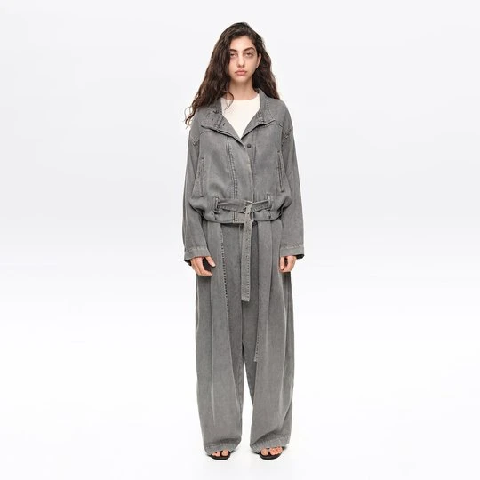 Zdjęcie produktu Kurtka lejący denim szara efekt sprania BIMBA Y LOLA WASHED GREY