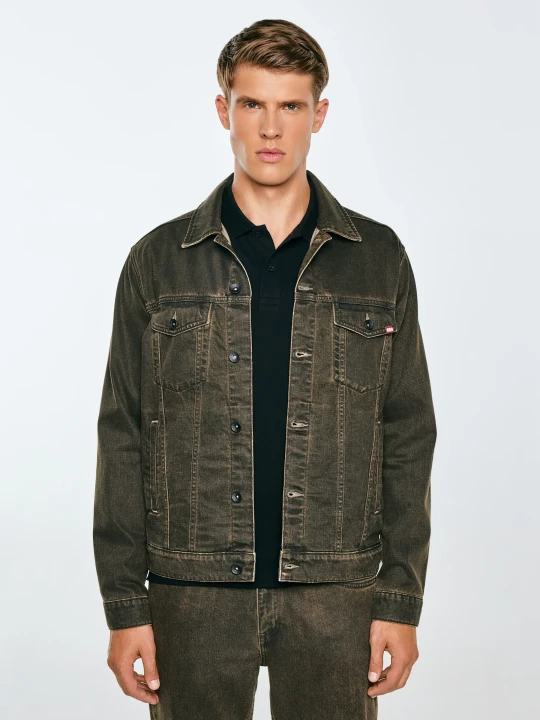 Zdjęcie produktu kurtka męska jeansowa brązowa charlie 888 Big Star