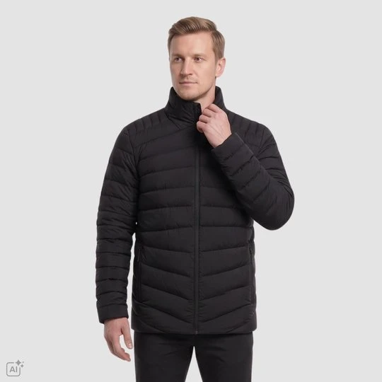 Zdjęcie produktu Kurtka męska z naturanym puchem Reter czarna Alpine Pro